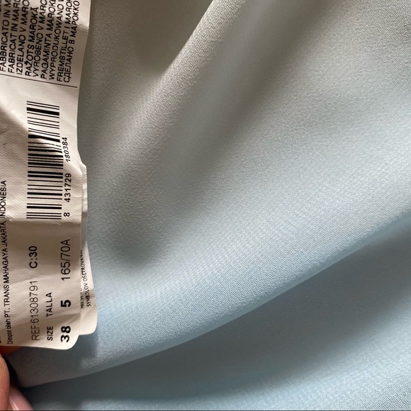 Mango flowy chiffon pink/white/blue skirt - Picture 9 of 10